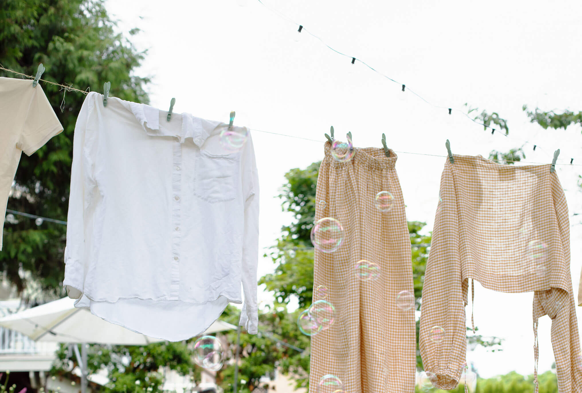 Using AspenClean laundry detergent, clothes are drying