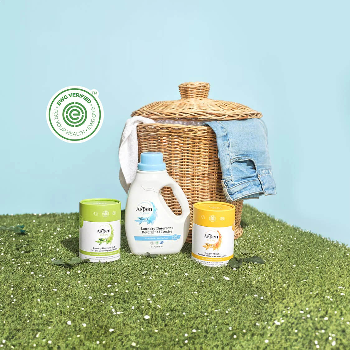 AspenClean EWG products on the grass
