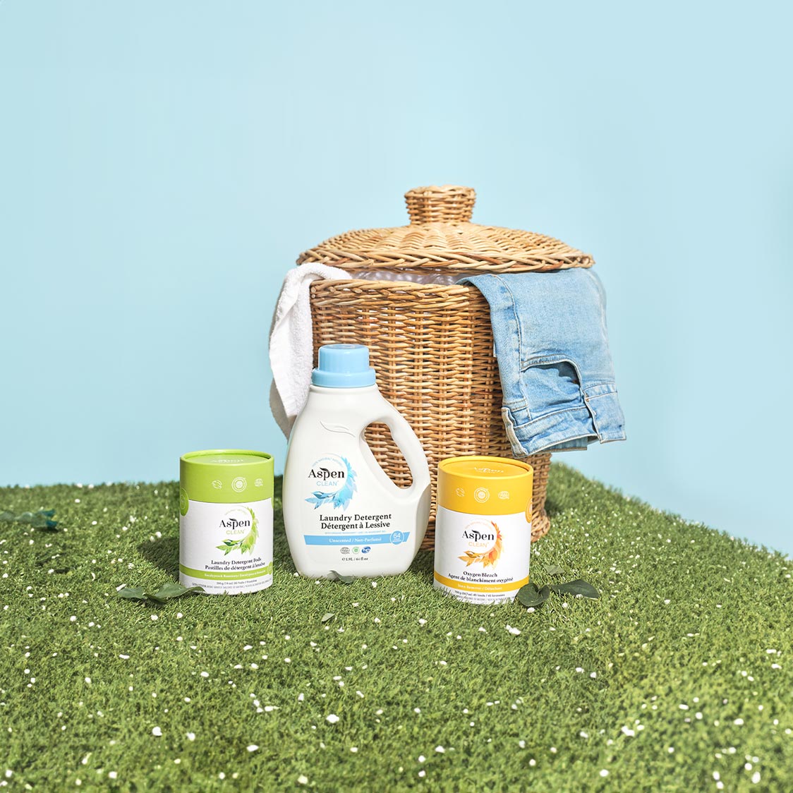 AspenClean products on the grass