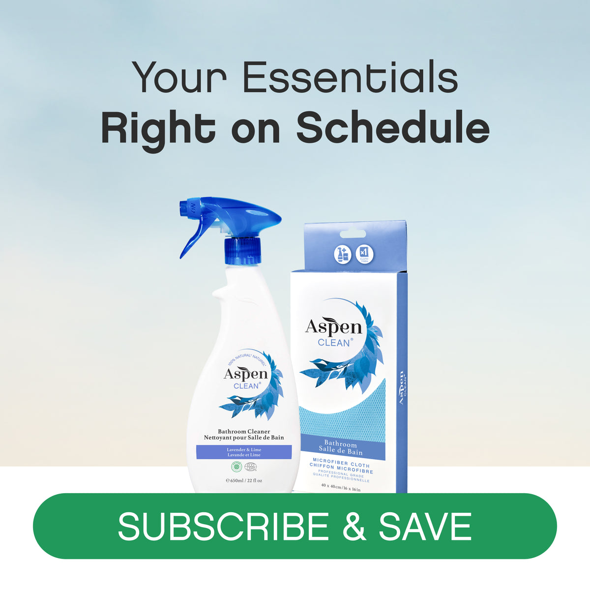 AspenClean bathroom cleaner SUBSCRIBE & SAVE