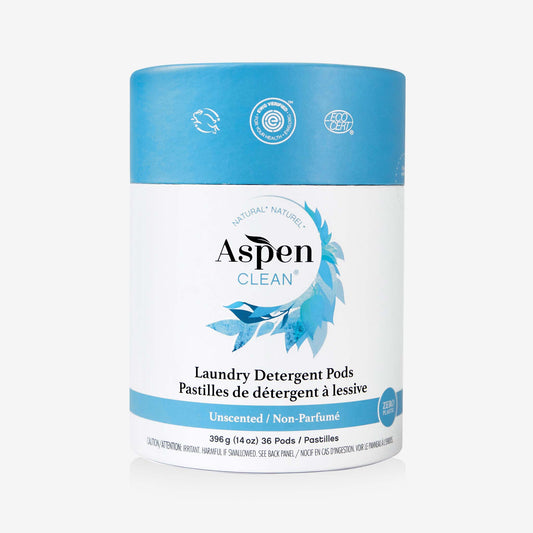 AspenClean Laundry Detergent Pods Unscented Completely Fragrance Free Natural