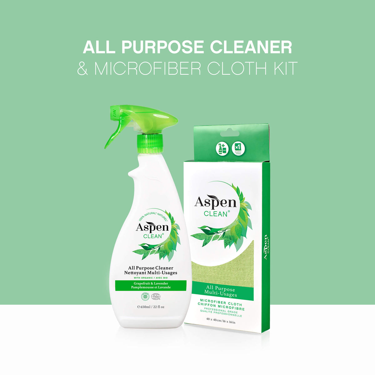 Eco All Purpose Cleaner with Microfiber Cloth - AspenClean