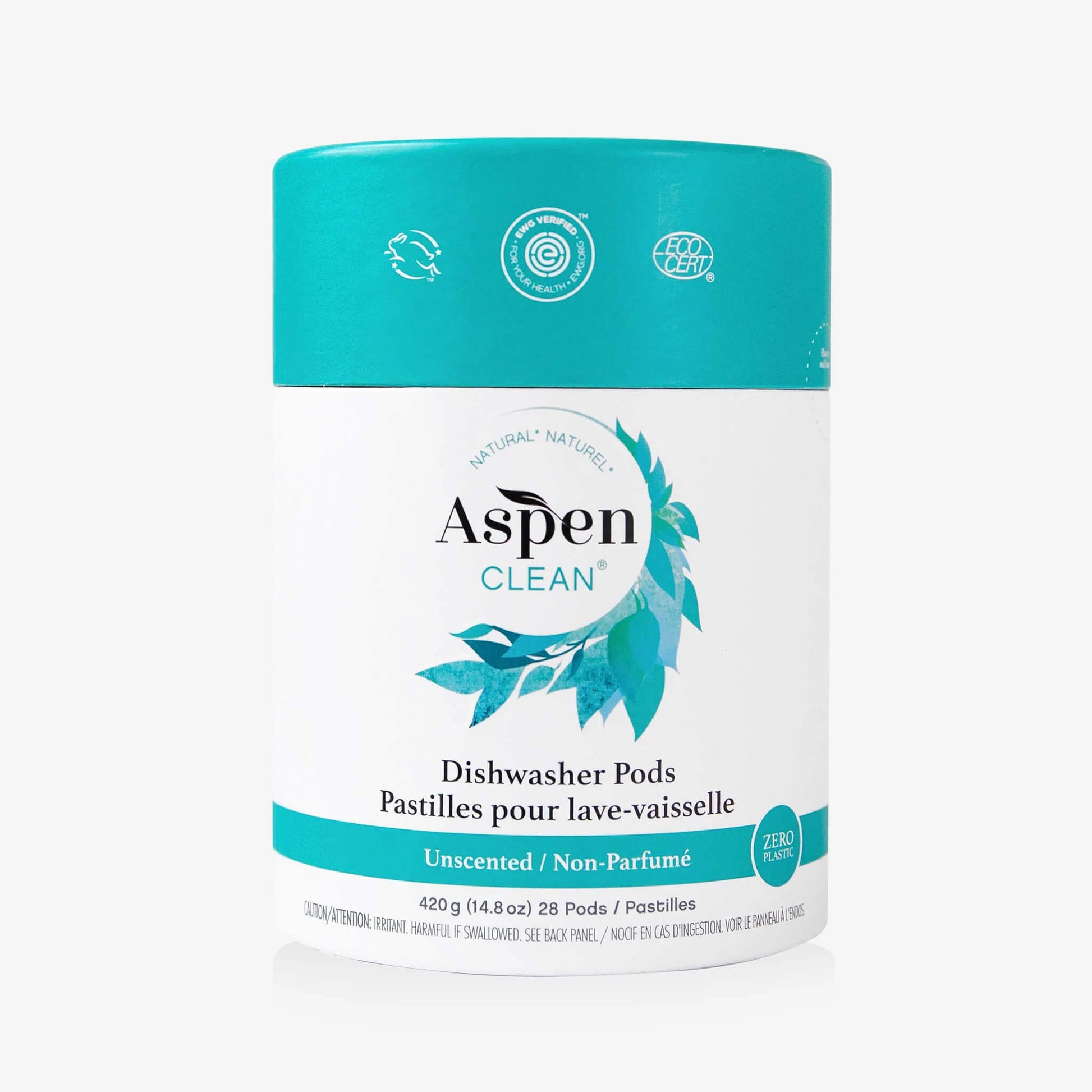 Unscented Dishwasher Pods by AspenClean, New and Improved Packaging, Zero Plastic, EWG Verified , Vegan, Eco-Friendly, Natural Dishwasher Detergent