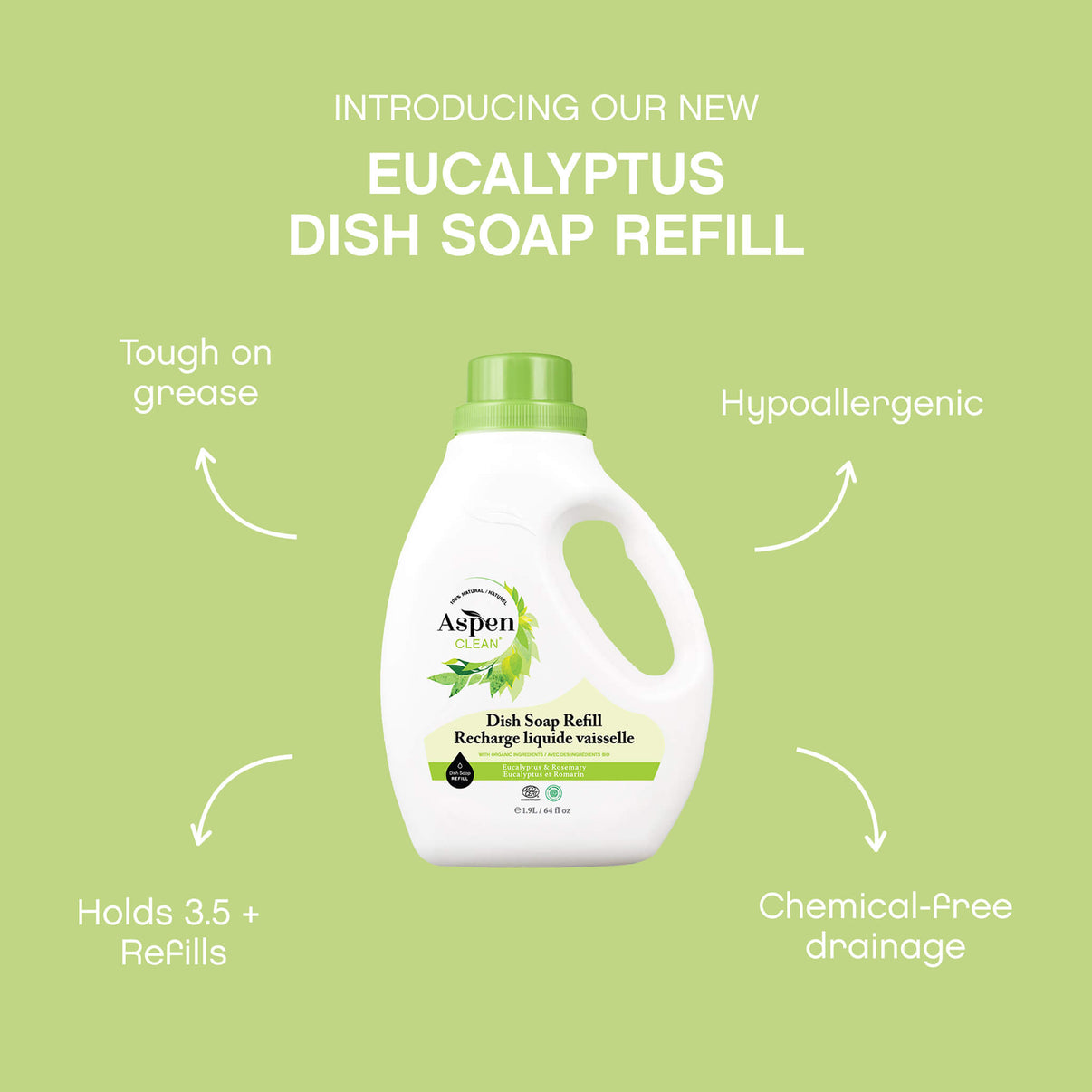 AspenClean Dish Soap Refill Eucalyptus