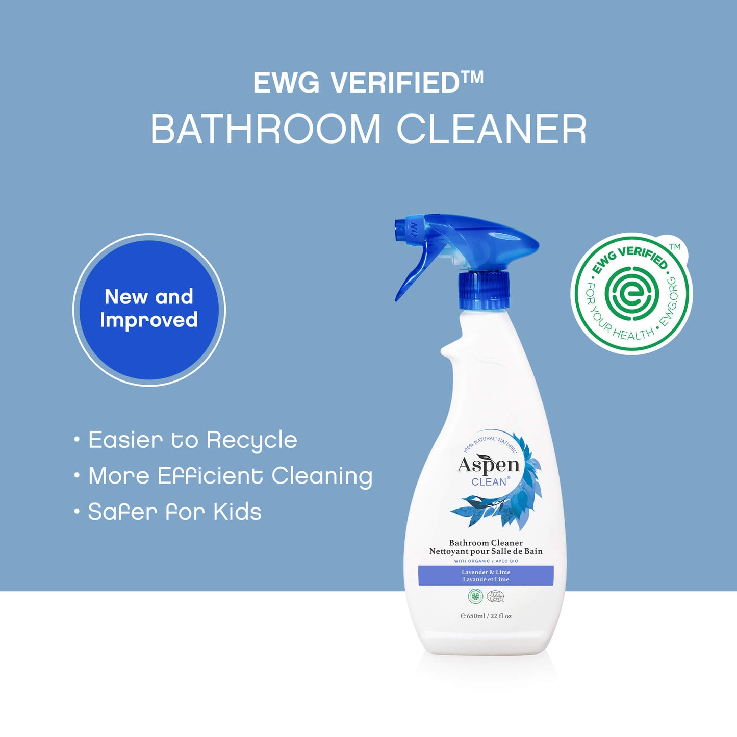 AspenClean EWG Verified Bathroom Cleaner made with Organic Ingredients