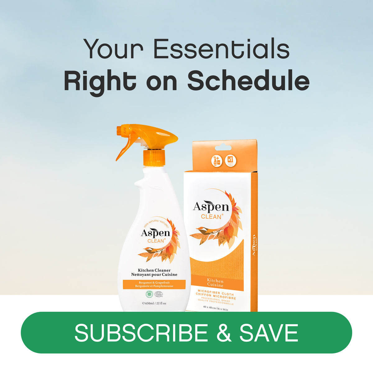AspenClean kitchen cleaner spray SUBSCRIBE & SAVE