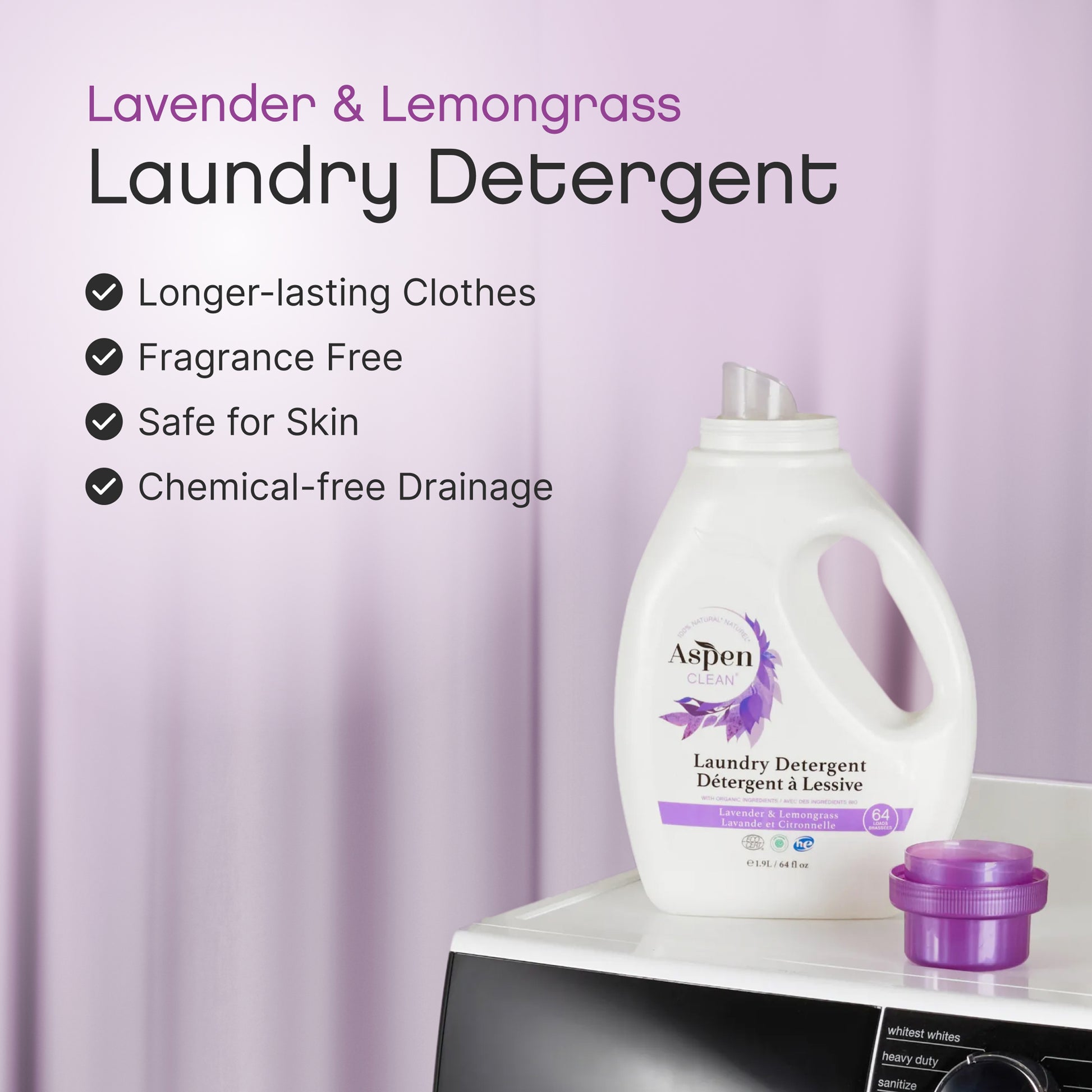 Laundry Detergent Lavender &  Lemongrass - features