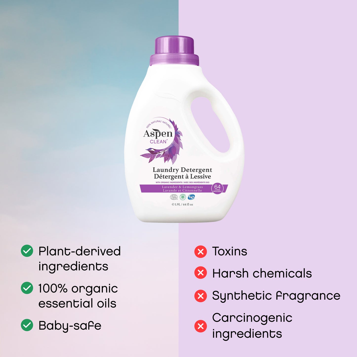 Laundry Detergent Lavender &  Lemongrass - Ingredients