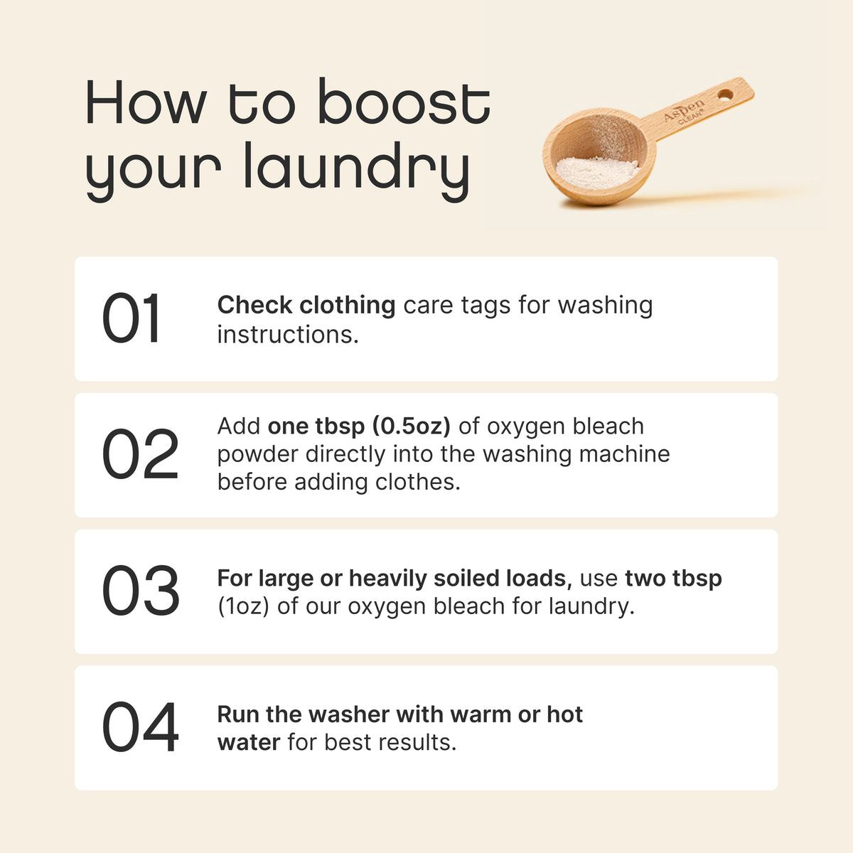 AspenClean Oxygen Bleach - How to boost your laundry tips
