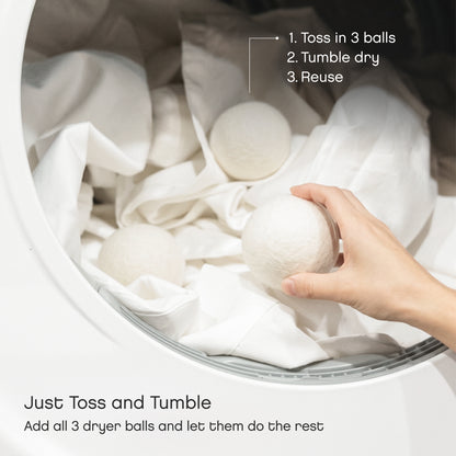 drying process with AspenClean Wool Dryer Balls