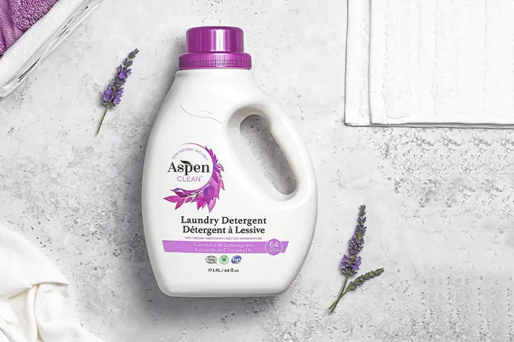 House Cleaning Services using green AspenClean laundry detergent lavender