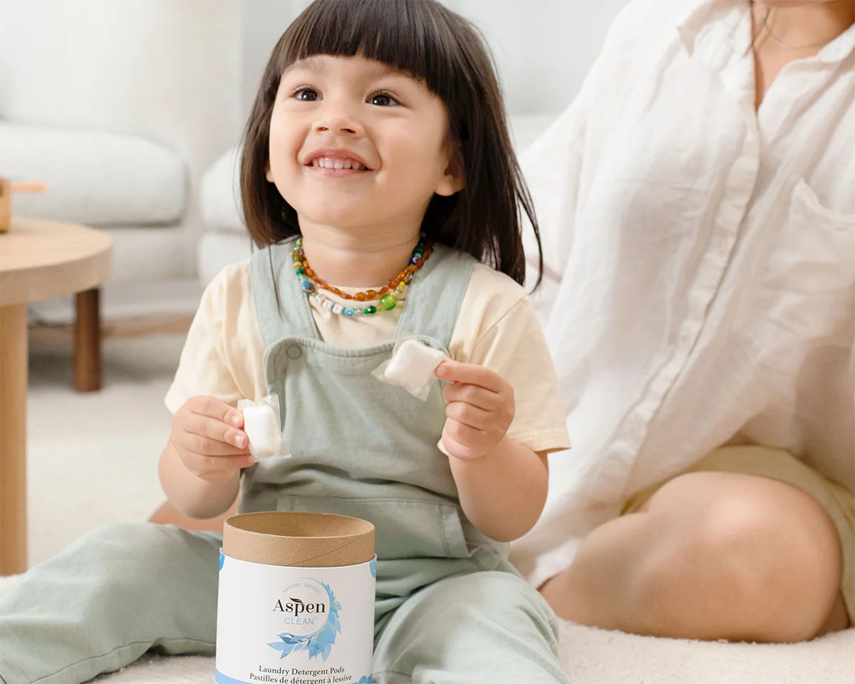 AspenClean laundry detergent mom and kid