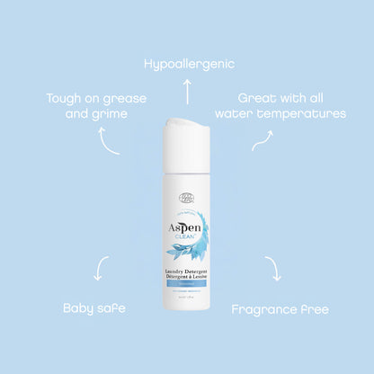 AspenClean Laundry detergent unscented travel size features