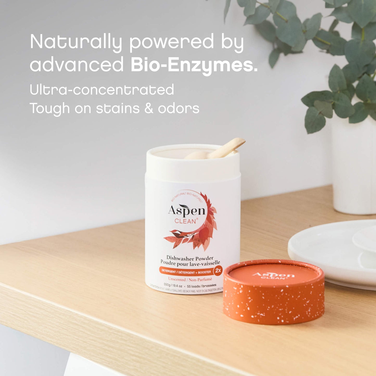 Natural Dishwasher Powder Naturally powered by advanced Bio-Enzymes