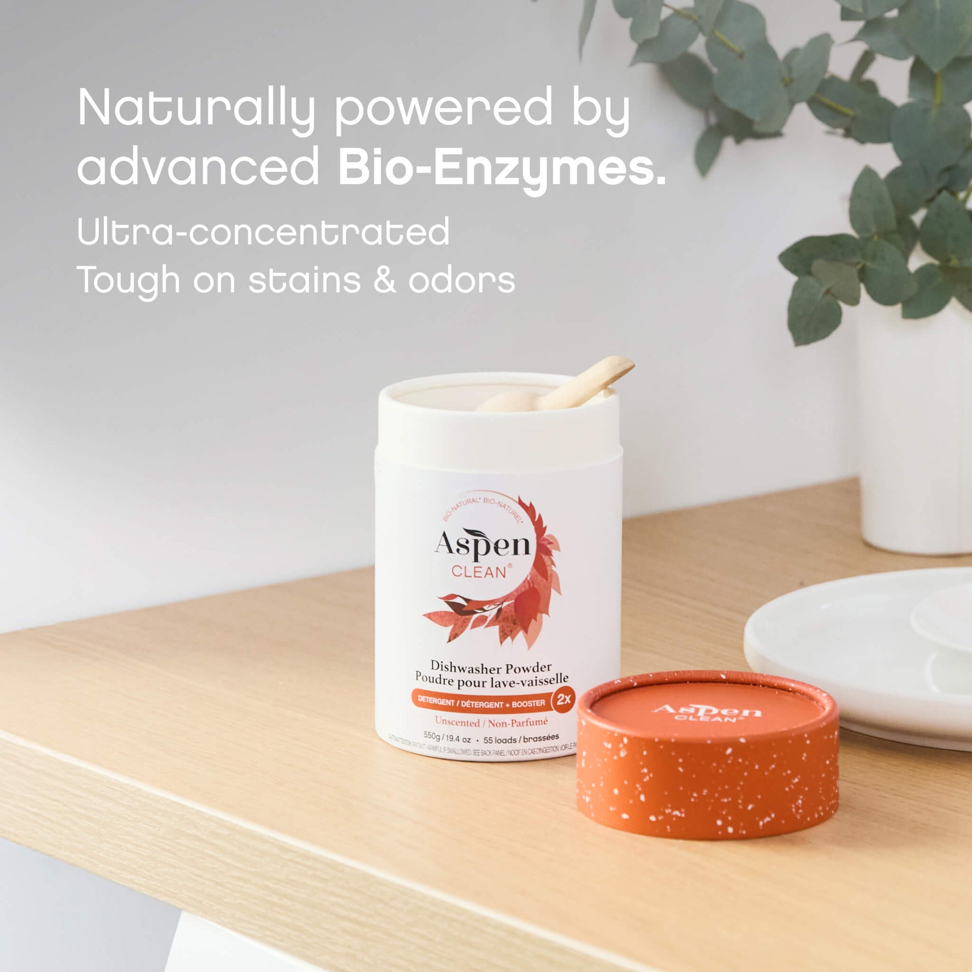 Natural Dishwasher Powder Naturally powered by advanced Bio-Enzymes
