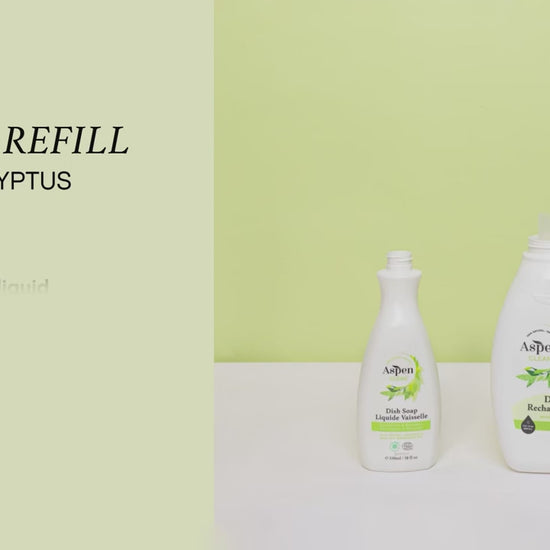 Learn to refill your AspenClean Eucalyptus Dish Soap effortlessly in only 2 steps! Watch how quickly and convenient it is to keep your kitchen eco-friendly and your dishes smelling fresh.