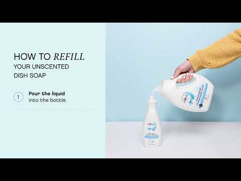 Learn to refill your AspenClean Unscented Dish Soap effortlessly in only 2 steps! Watch how quickly and convenient it is to keep your kitchen eco-friendly and your dishes smelling fresh.