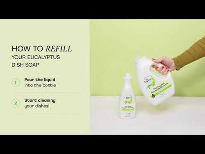 Learn to refill your AspenClean Eucalyptus Dish Soap effortlessly in only 2 steps! Watch how quickly and convenient it is to keep your kitchen eco-friendly and your dishes smelling fresh.