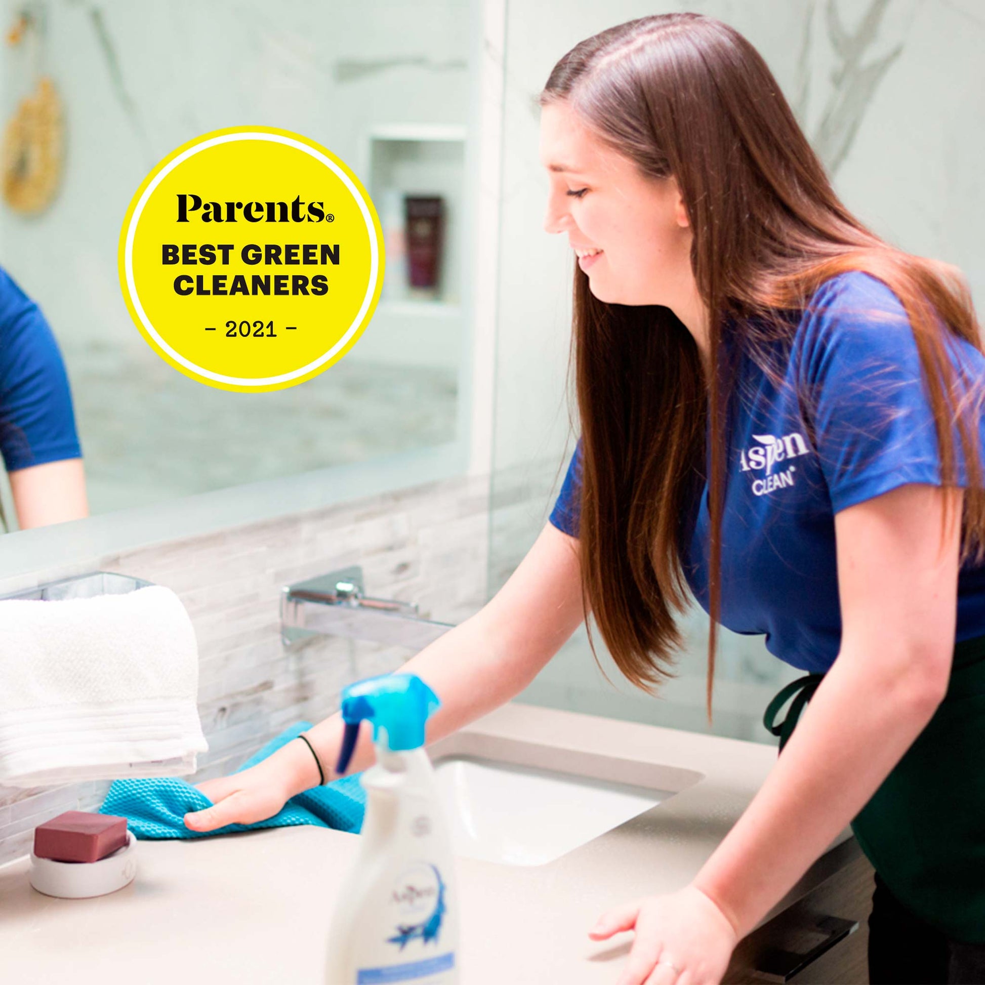 AspenClean Bathroom Cleaner has been Voted best green cleaner by Parents Magazine, two years in a row
