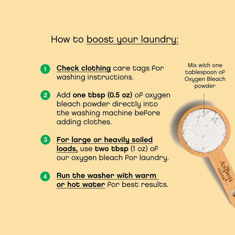  Oxygen Bleach Powder Laundry Stain Remover - AspenClean Illustration 