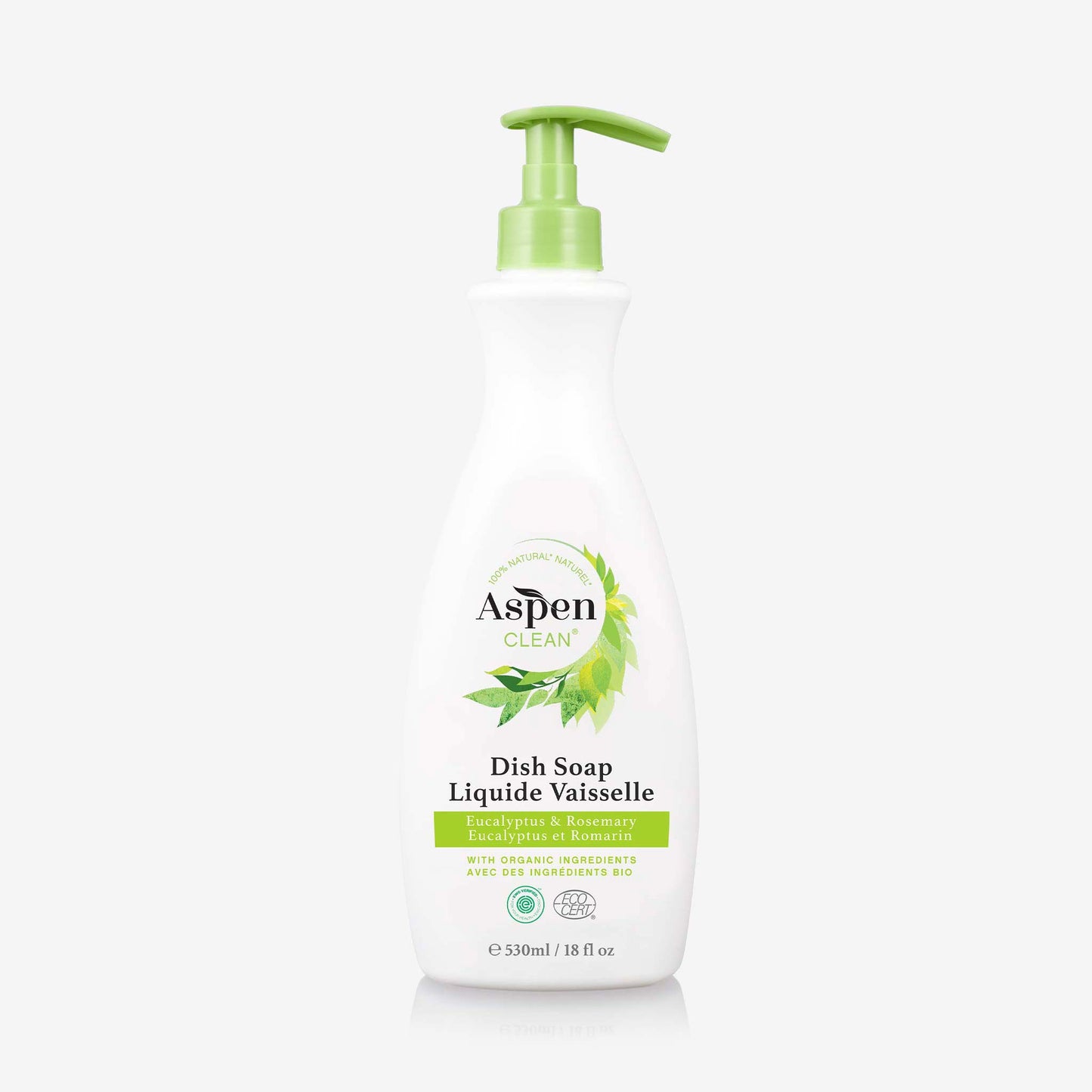 AspenClean Dish Soap Eucalyptus & Rosemary - Organic Natural Green