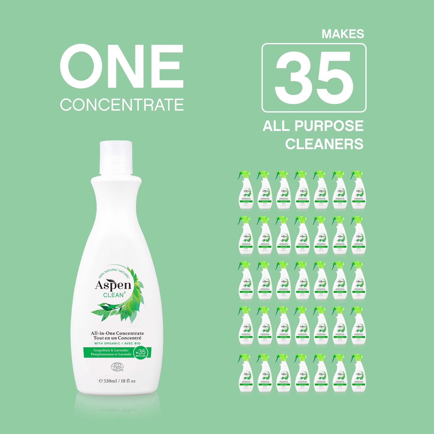 Natural All-In-One Cleaner Concentrate. one concentrate makes 35 regular cleaners