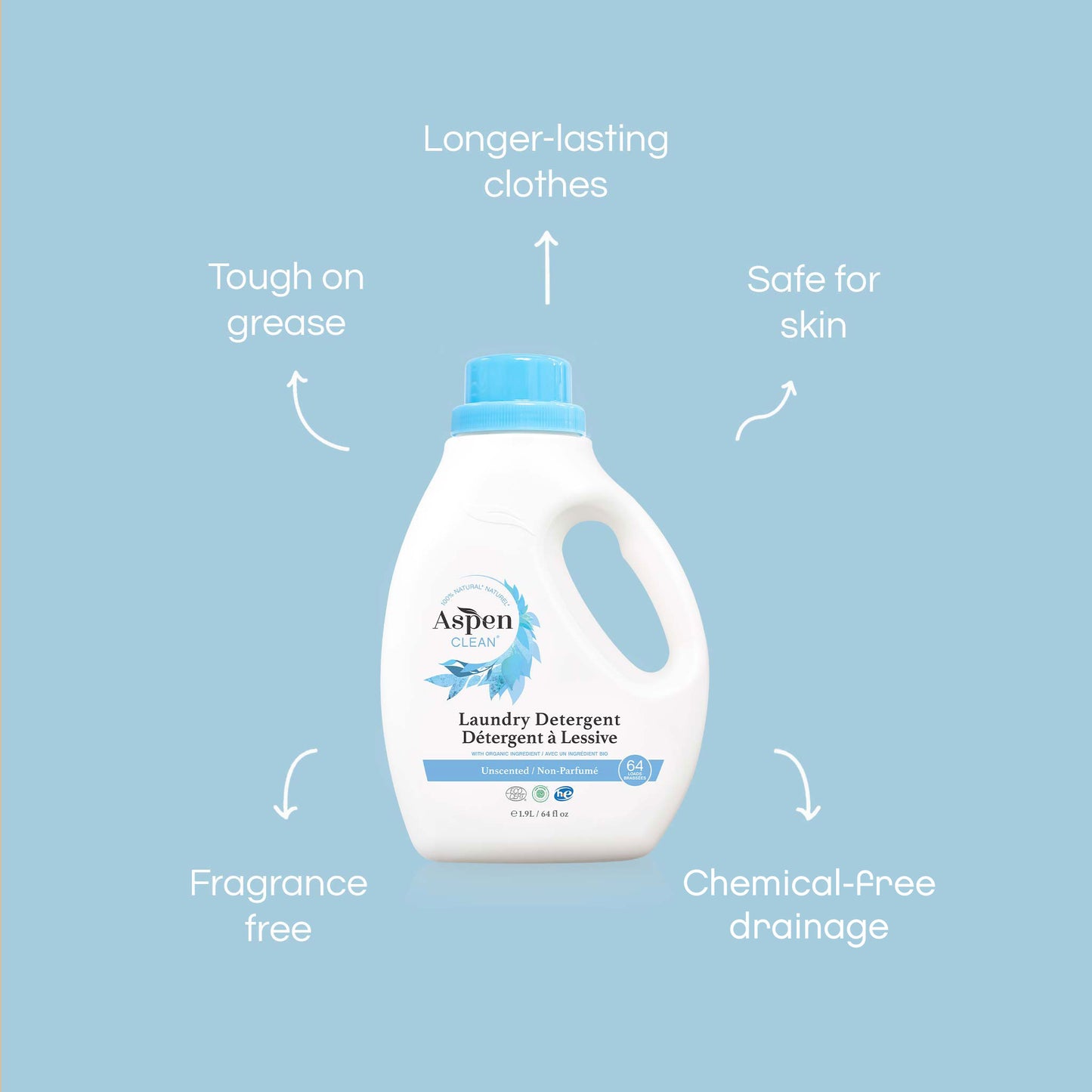 Natural Laundry Detergent Unscented features
