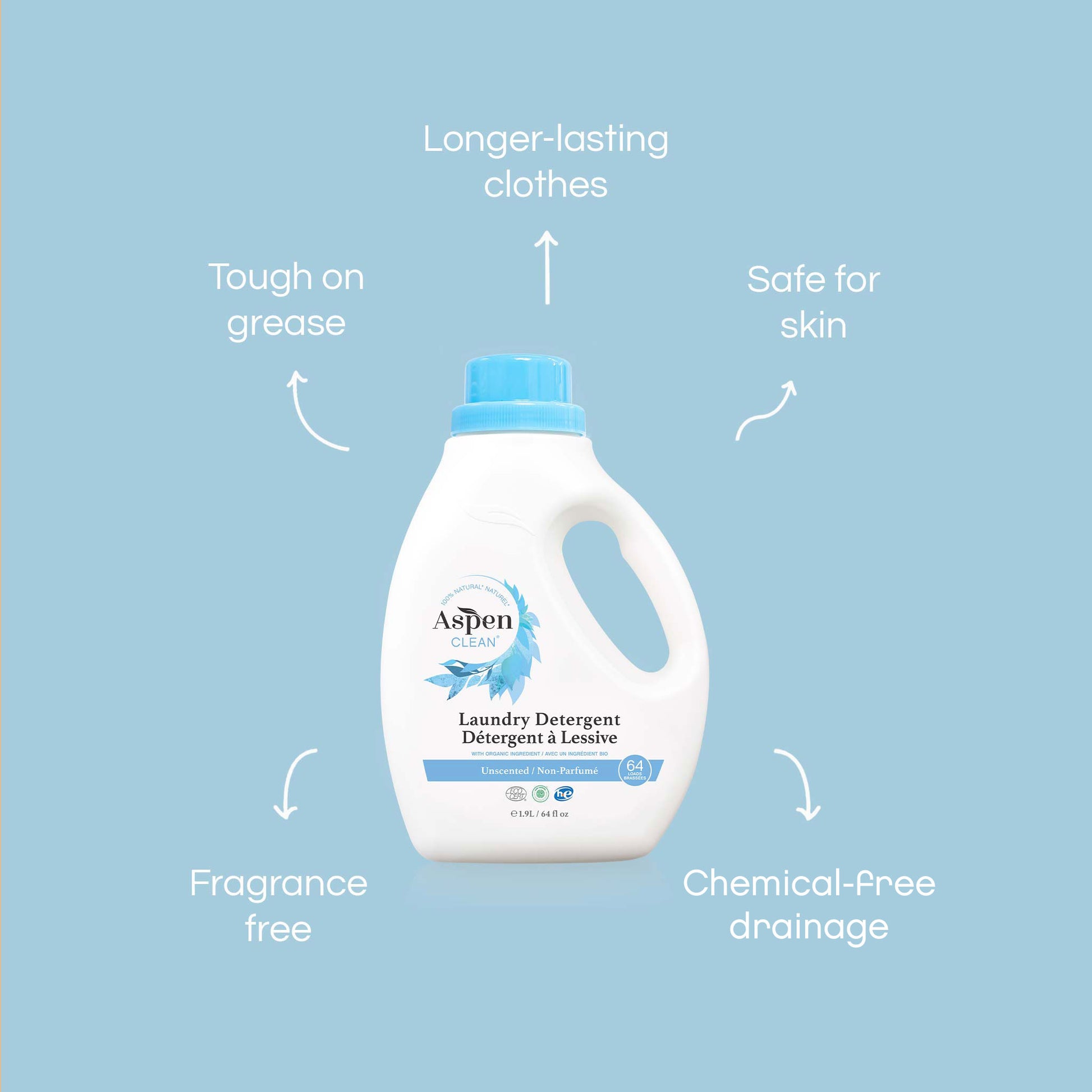 Natural Laundry Detergent Unscented features